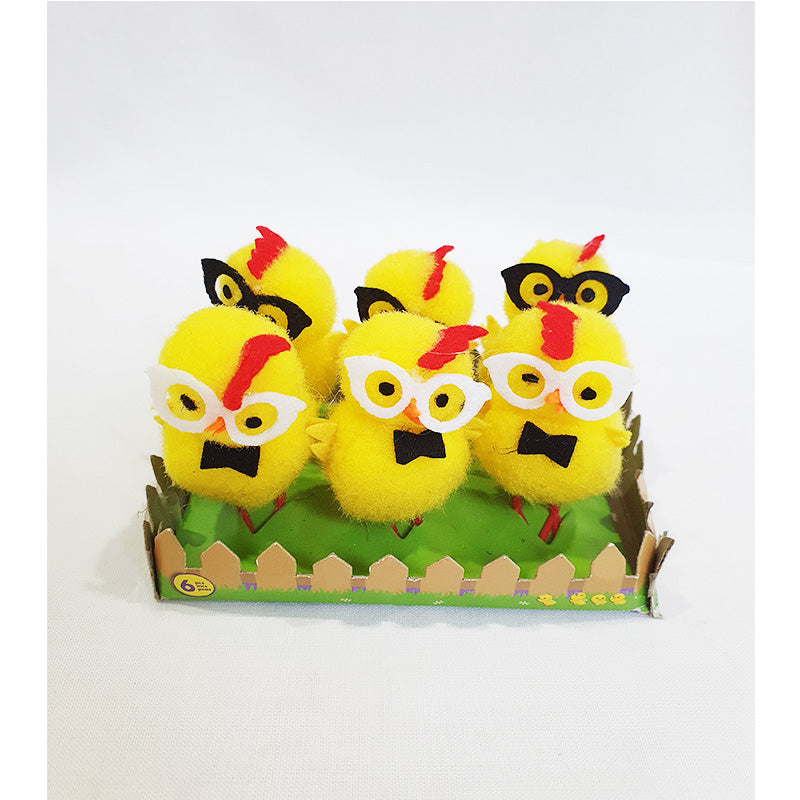 Easter Chick Chenille 6pk 5cm