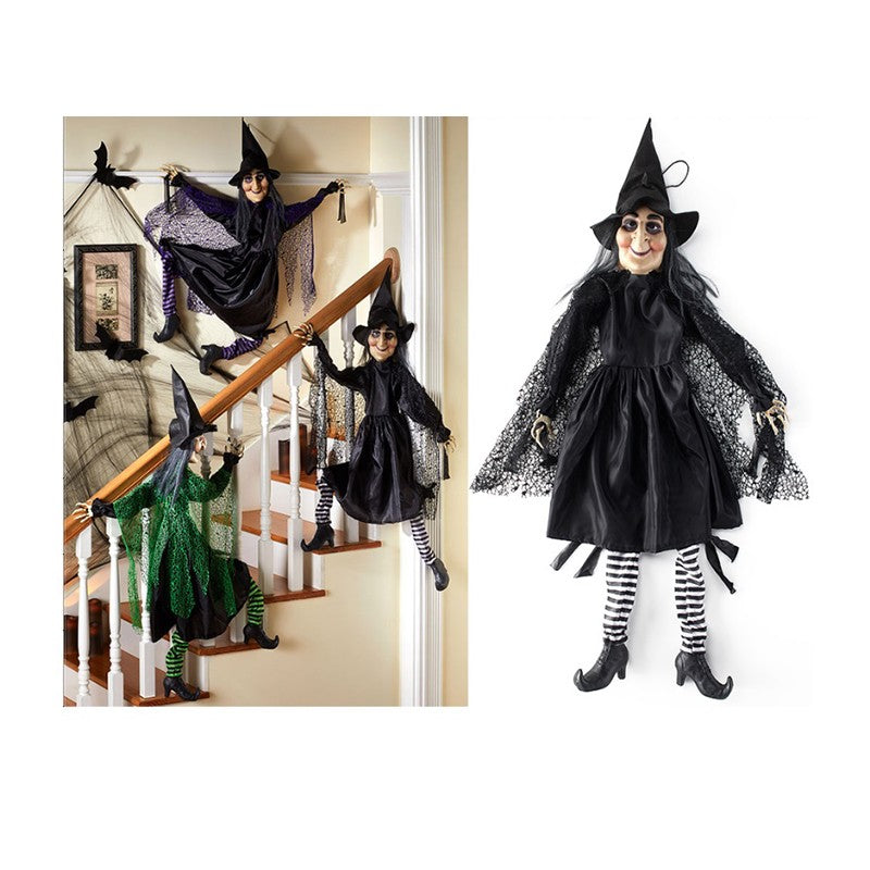 Halloween Witch On A Tree Trunk 120cm