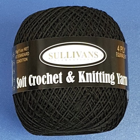 Soft Crochet & Knitting Yarn Black