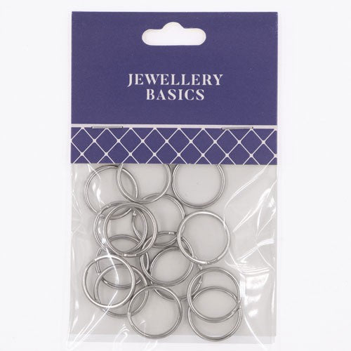 Split Ring 16mm Dark Silver 15pcs