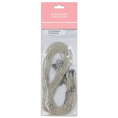 Twine Necklace 41cm Natural 3pcs
