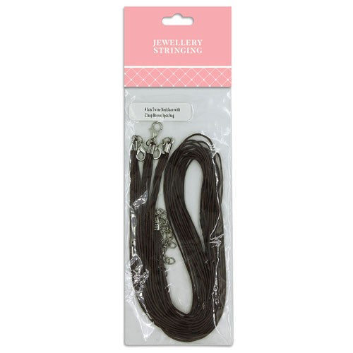 Twine Necklace 41cm Brown 3pcs