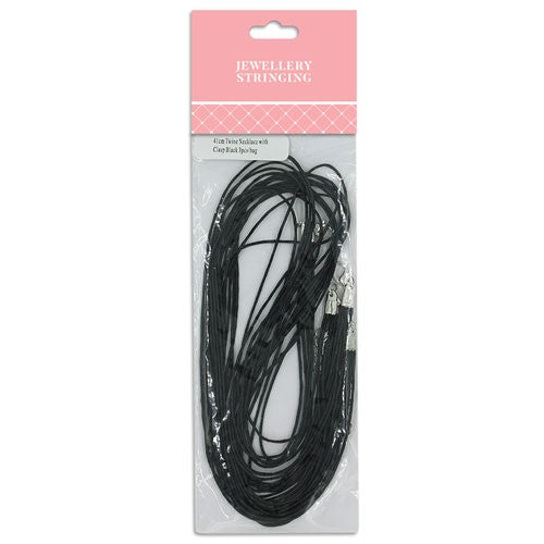 Twine Necklace 41cm Black 3pcs