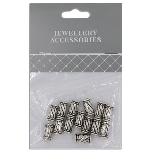 Rope Tube Spacer 12mm 14pcs Silver