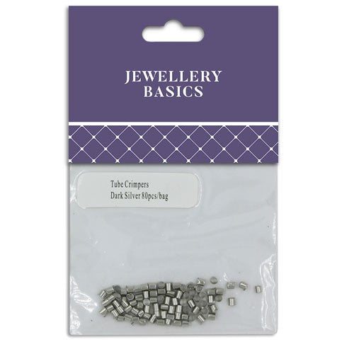 Tube Crimpers 80pcs 2mm Dark Silver