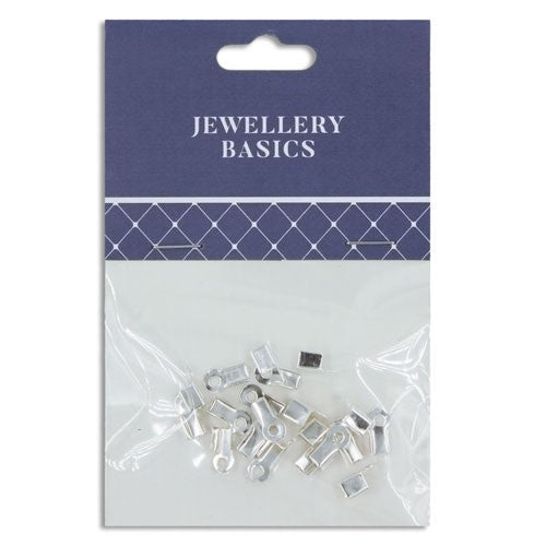 Leather Clamp 10mm 20pcs Bright Silver
