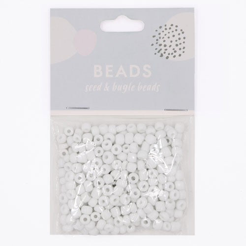 Glass Seed Bead 3.6mm 25g White