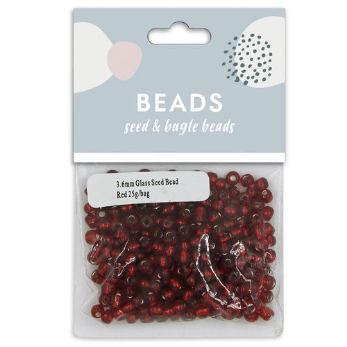Seed Beads 3.6mm Glass Red