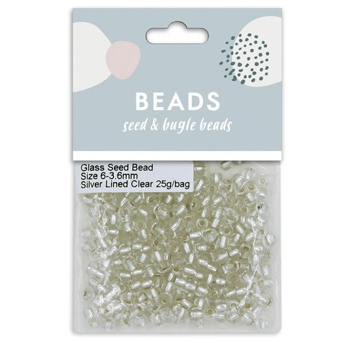 Seed Beads 3.6mm Glass Clear