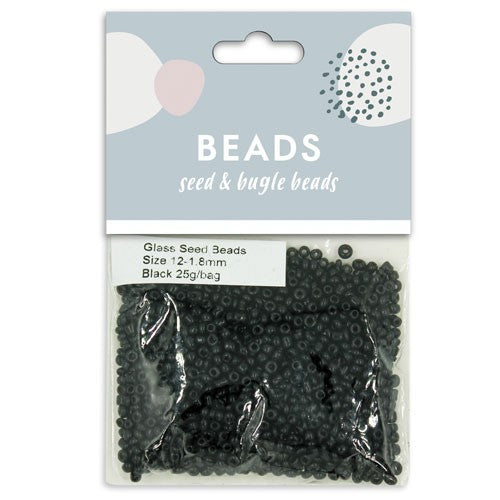 Seed Beads 1.8mm Glass Black