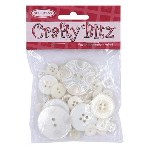 Asst Craft Buttons 25g Cream