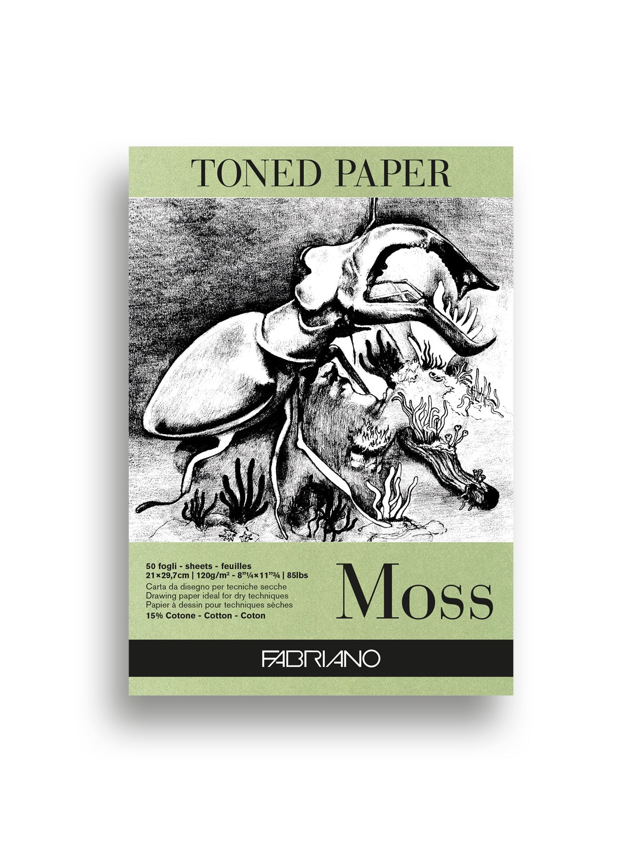 Fabriano Toned Pad 120Gsm A4 Moss 50 Shts