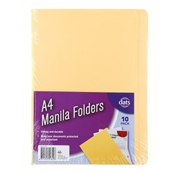 Folder Manilla A4 Pk10 203gsm