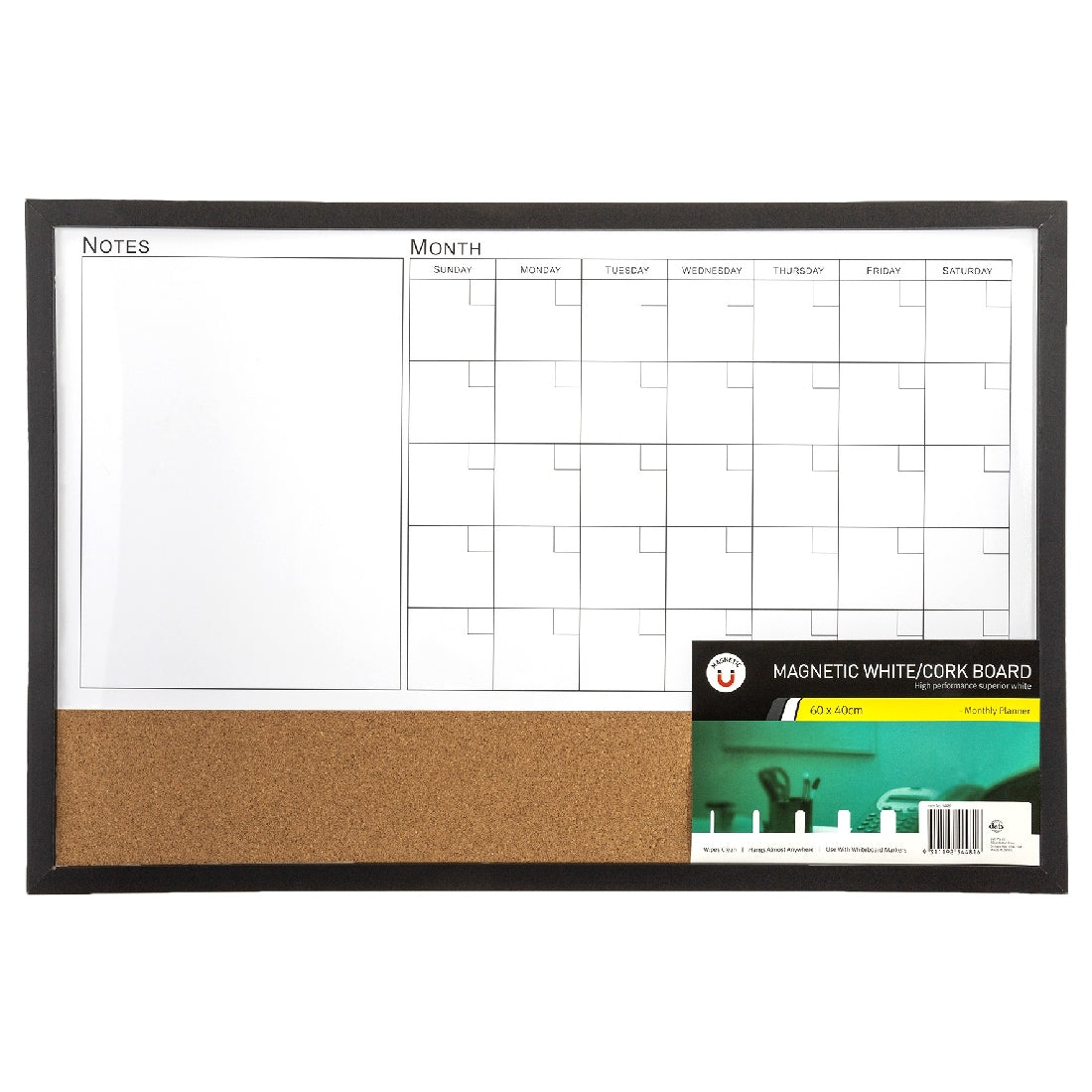 Magnetic White/cork Board - Monthly Planner