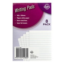 Writing Pads 8pk
