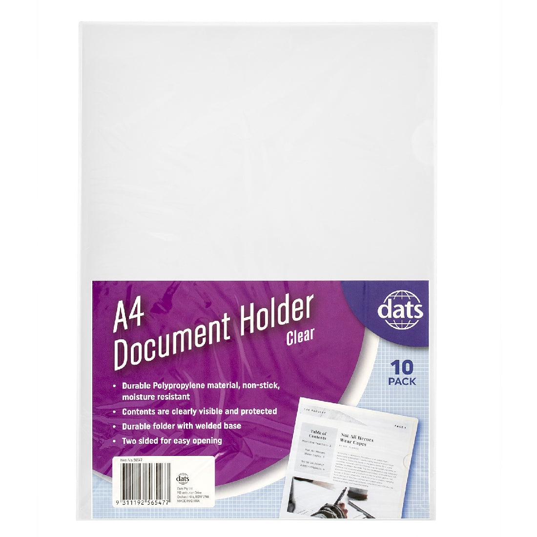 Document Holder A4 Pkt10