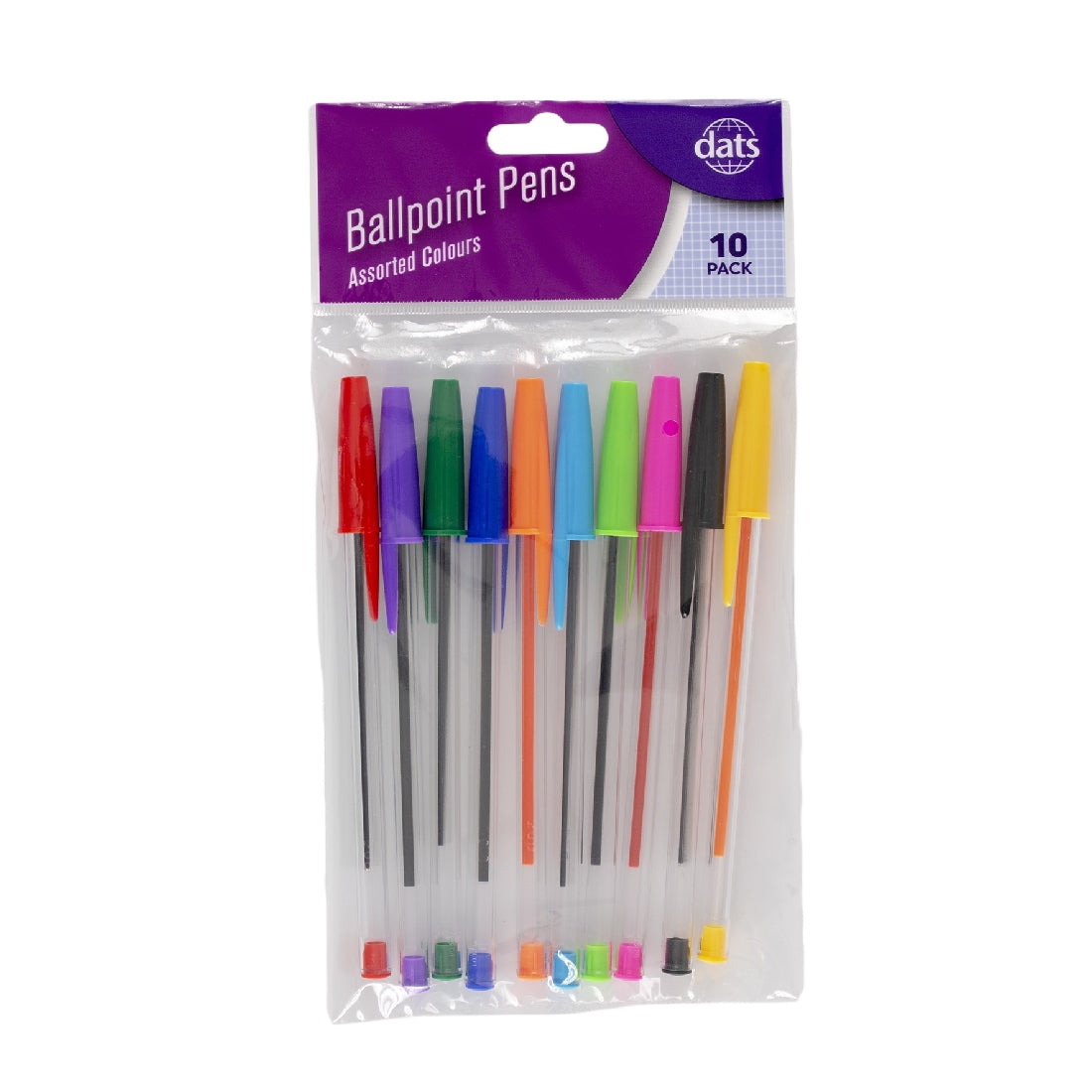 Ballpoint Pens 10pk Coloured