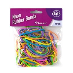 Rubber Bands Medium Coloured 100g