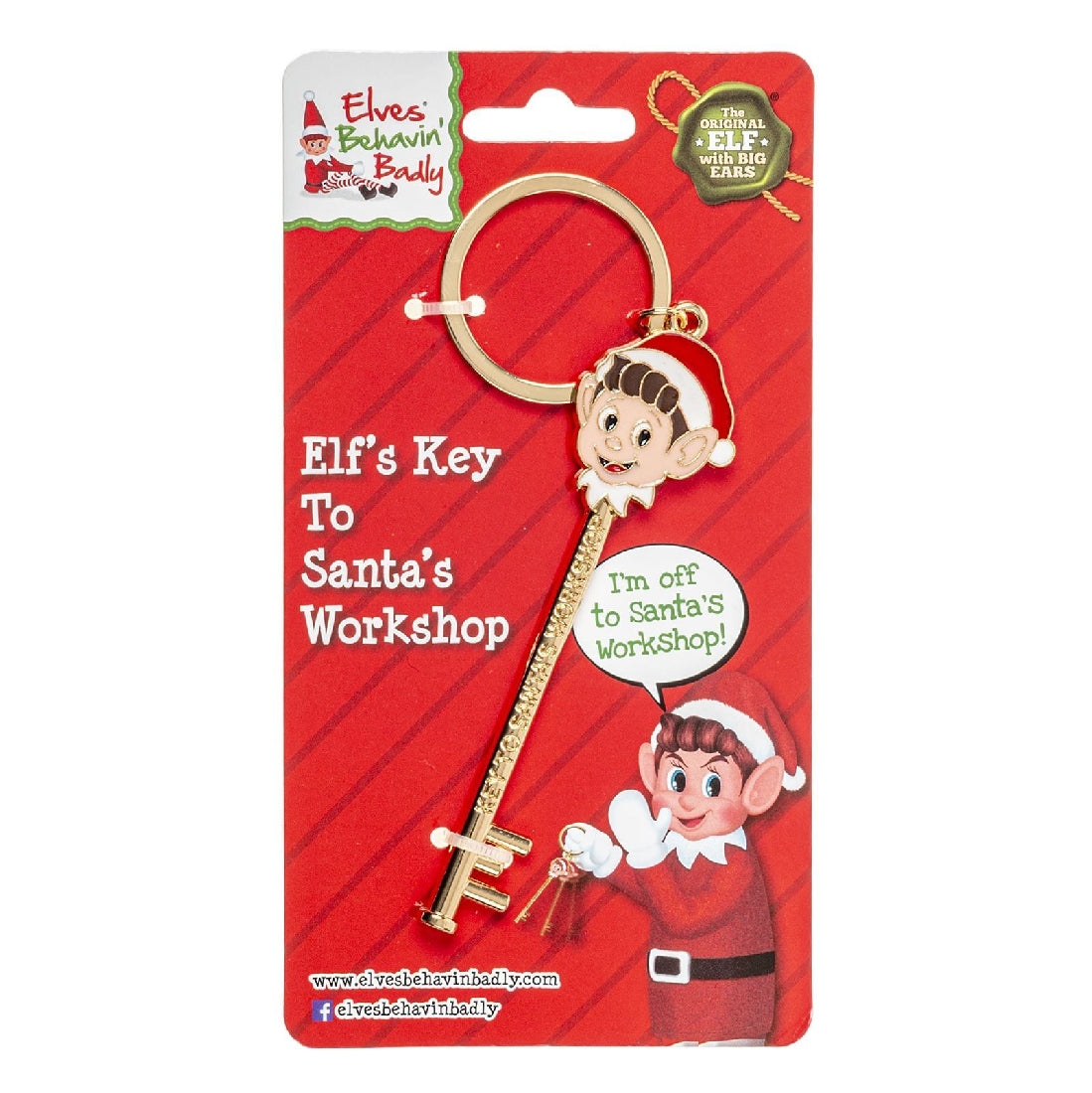 Christmas Elves Behaving Badly Santa Workshop Keyring