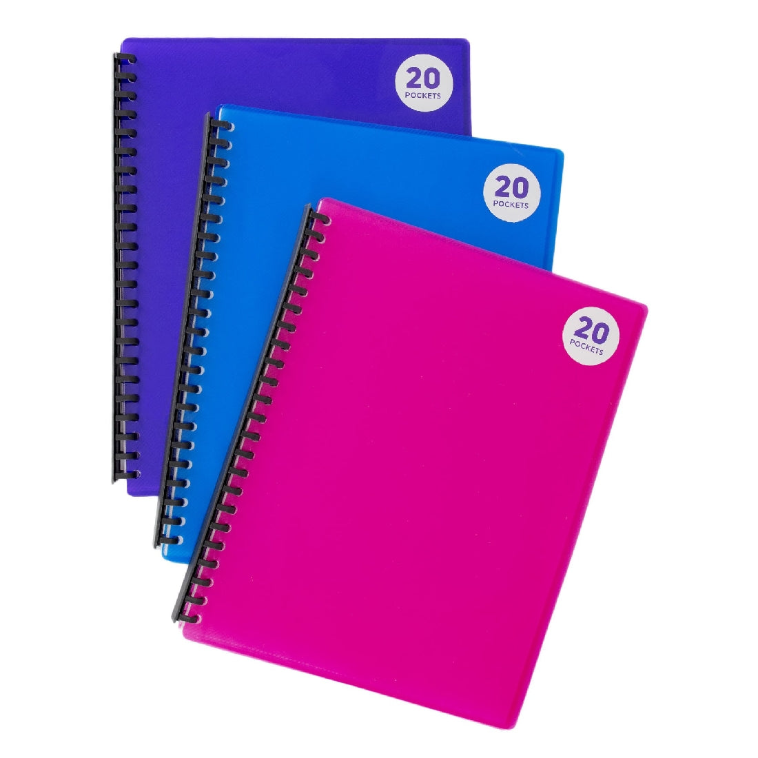 Display Book Pp Transparent A4 20 Pockets Asstd Cols