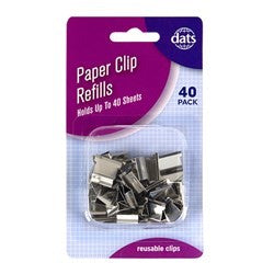 Fast Clip Refill 16mm 40sheet Capacity 40pk Silver