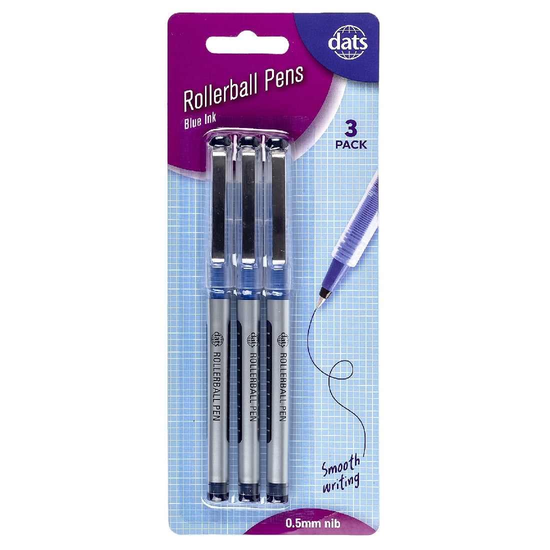 Pen Rollerball 3pk Blue