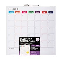 Whiteboard Magnetic Frameless Planner 355x355mm W Marker