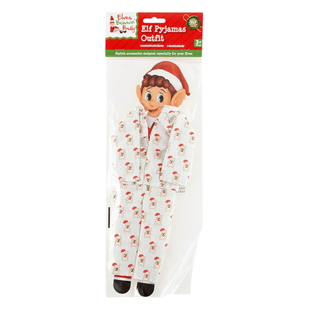Christmas Elves Behaving Badly Elf Bear Printed Pyjamas