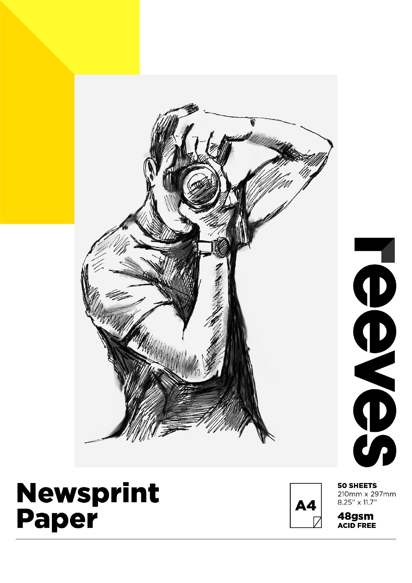 Reeves Newsprint Pad 48gsm 50 Sht A4 -