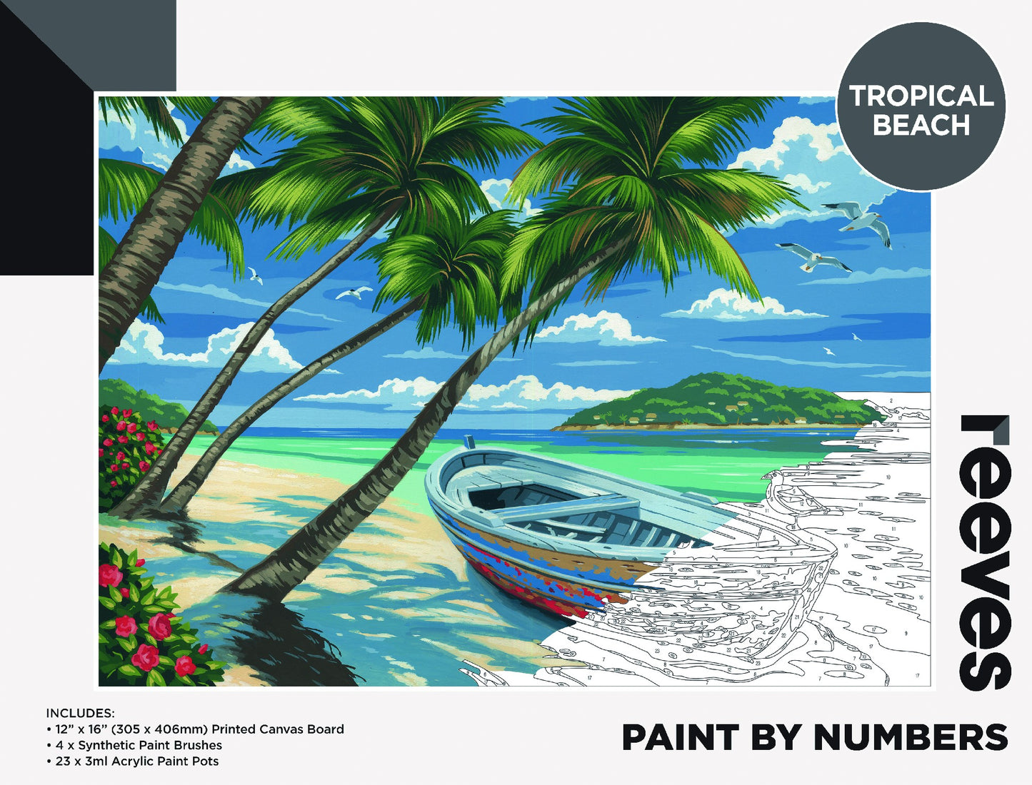 Reeves Paint by Numbers 12x16" Tropical Beach