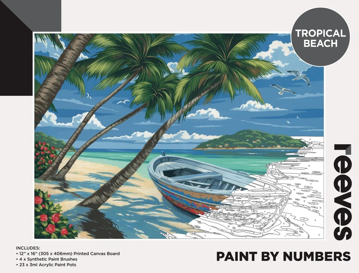 Reeves Paint by Numbers 12x16" Tropical Beach