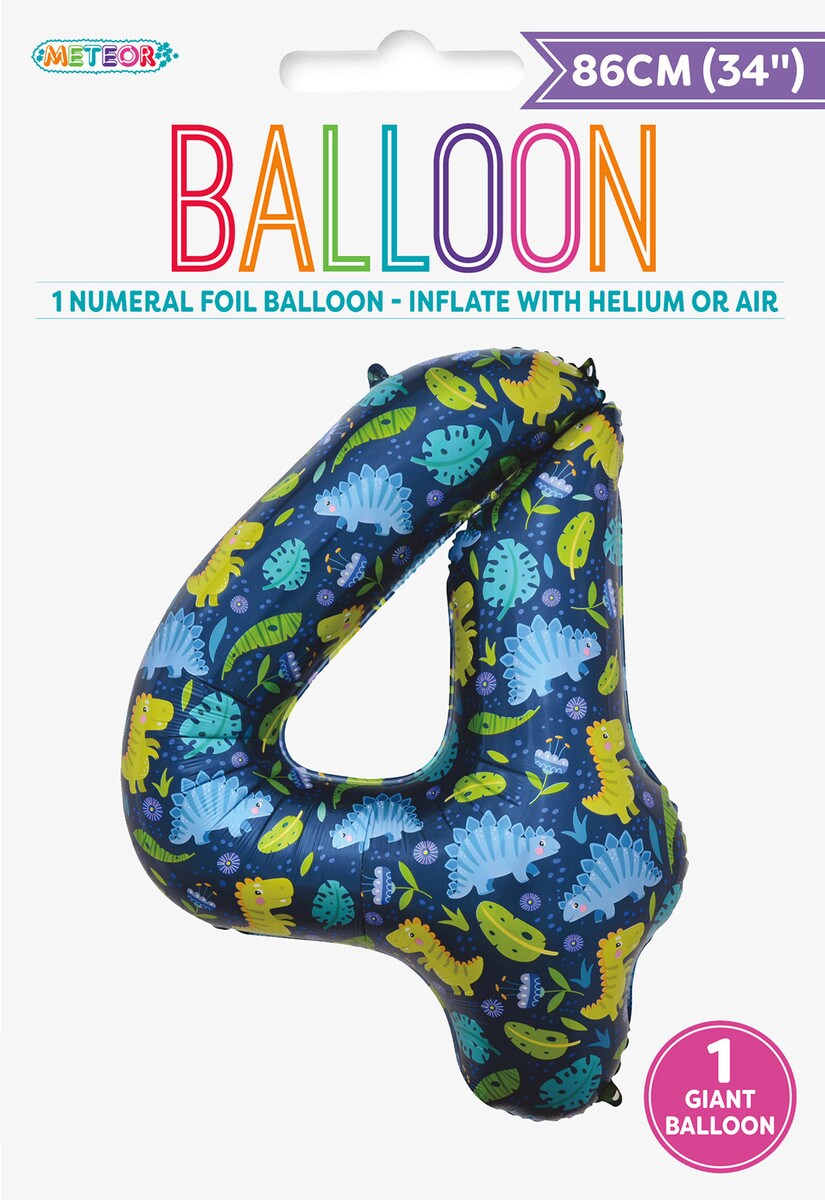 Balloon Giant Number 86cm - Dino 4