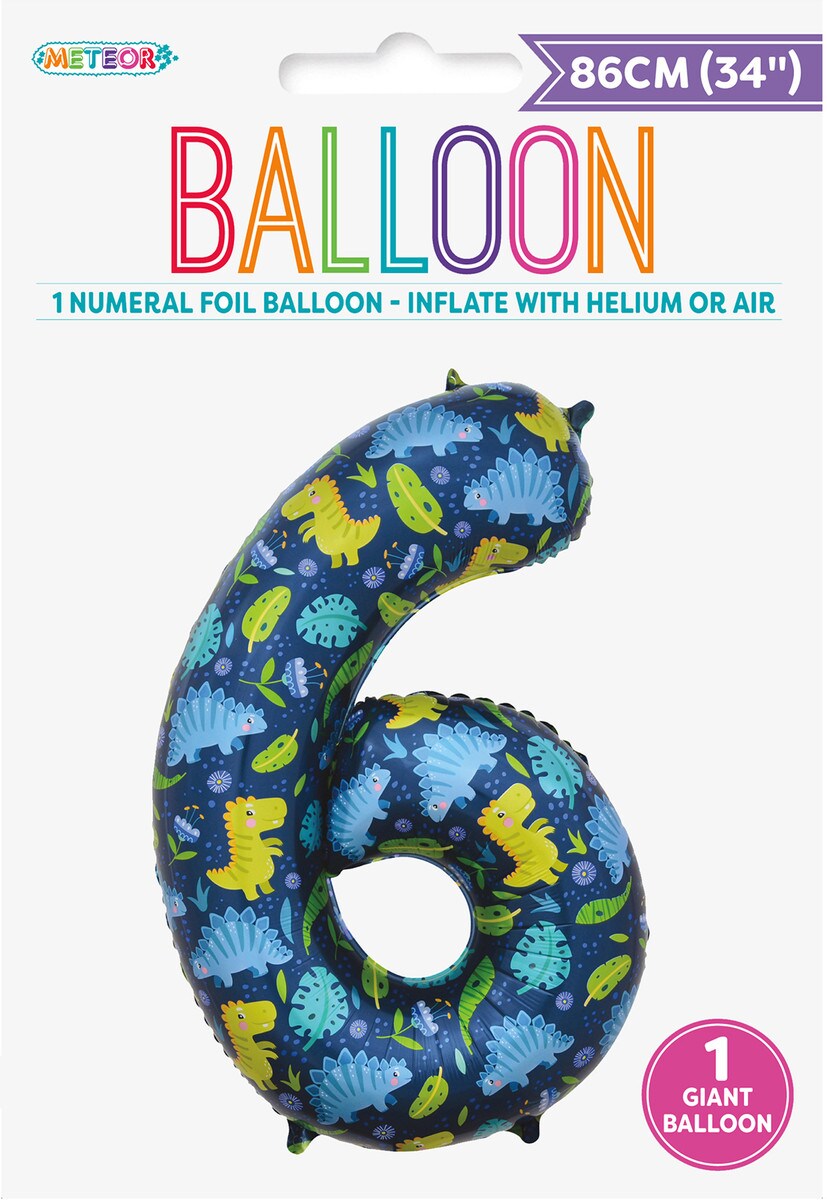 Balloon Giant Number 86cm - Dino 6