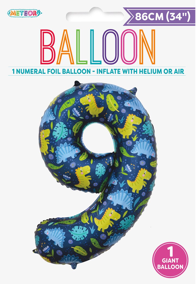 Balloon Giant Number 86cm - Dino 9