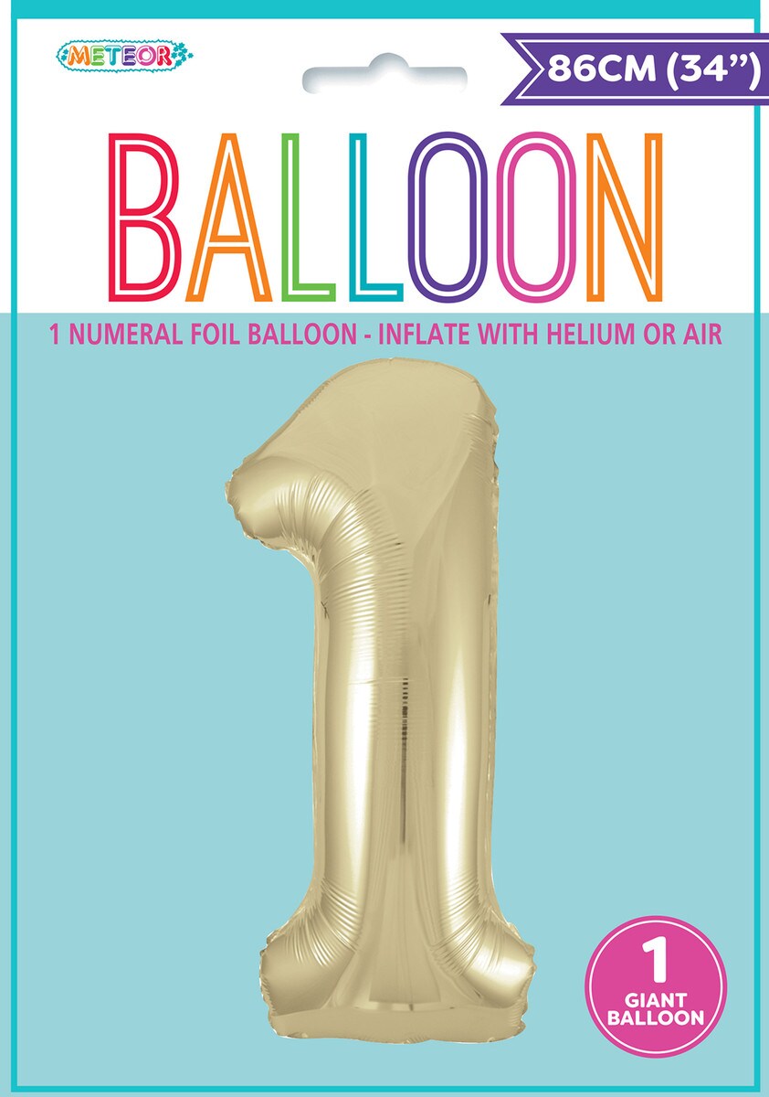 Giant Number Balloon 86cm - Champagne Gold 1