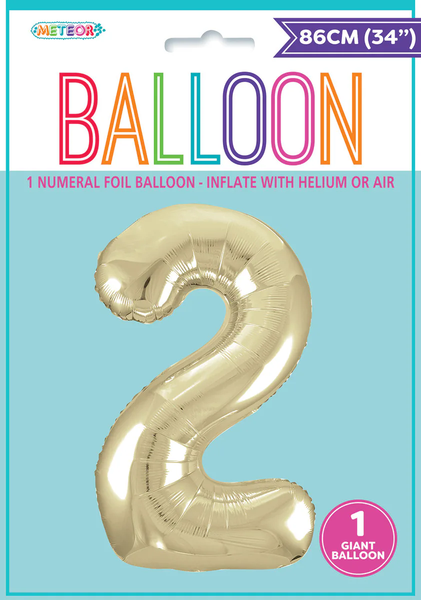 Giant Number Balloon 86cm - Champagne Gold 2