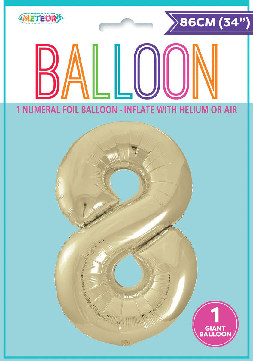 Giant Number Balloon 86cm - Champagne Gold 8