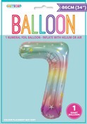 Balloon Giant Number 86cm - Pastel Rainbow #7
