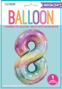 Balloon Giant Number 86cm - Pastel Rainbow #8