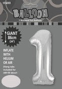 BALLOON GIANT NUMBER 86cm - SILVER #1