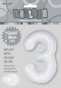 Balloon Giant Number 86cm - White #3