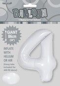 Balloon Giant Number 86cm - White #4