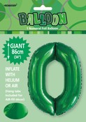 Balloon Giant Number 86cm - Emerald Green #0