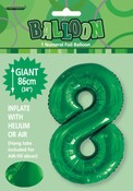 Balloon Giant Number 86cm - Emerald Green #8
