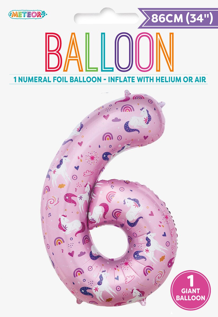Balloon Giant Number 86cm - Unicorn 6