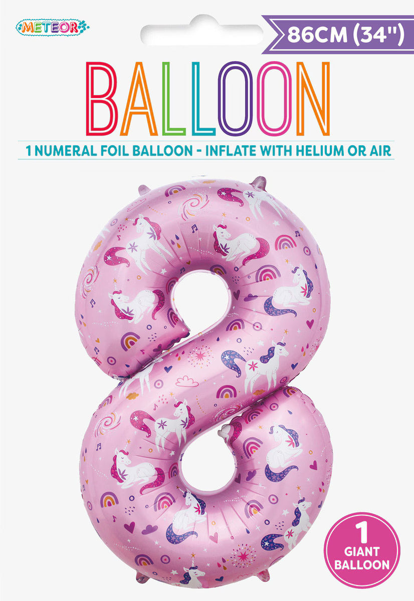Balloon Giant Number 86cm - Unicorn 8