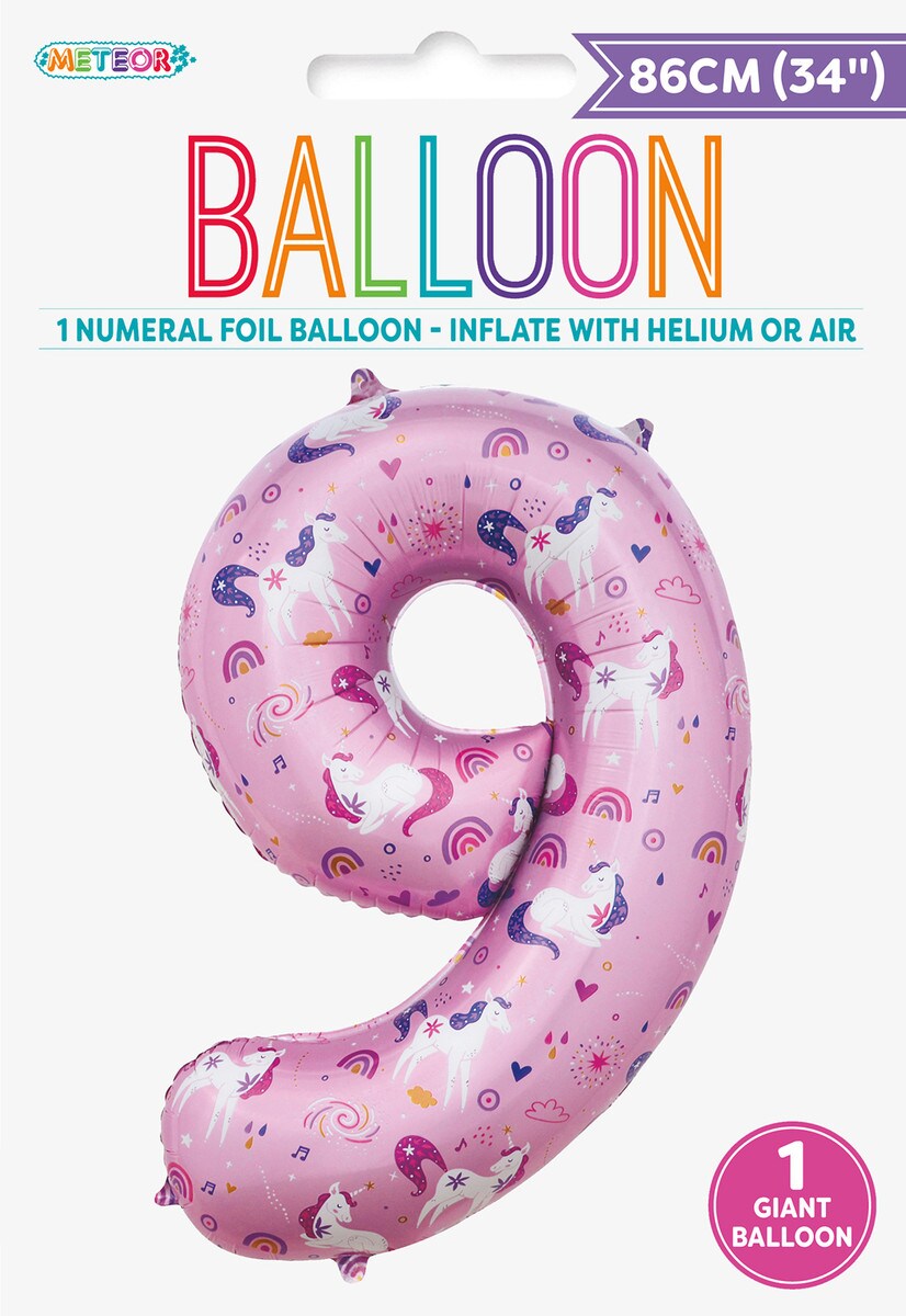 Balloon Giant Number 86cm - Unicorn 9
