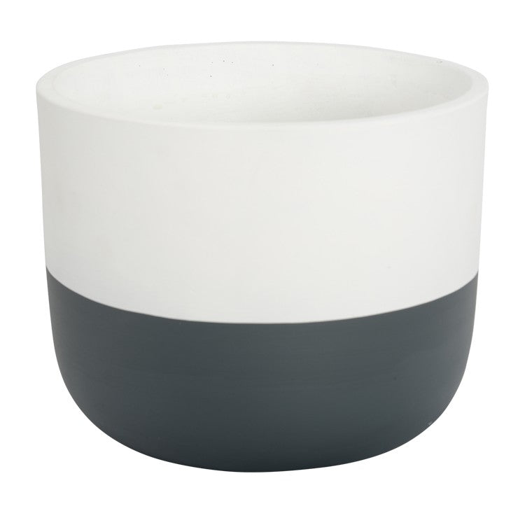 Reese Planter Pot 24 X 19cm White/charcoal