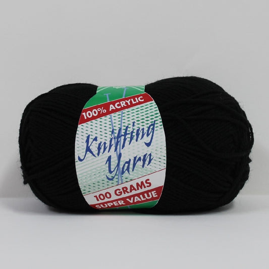 Knitting Yarn 8ply 100g Black