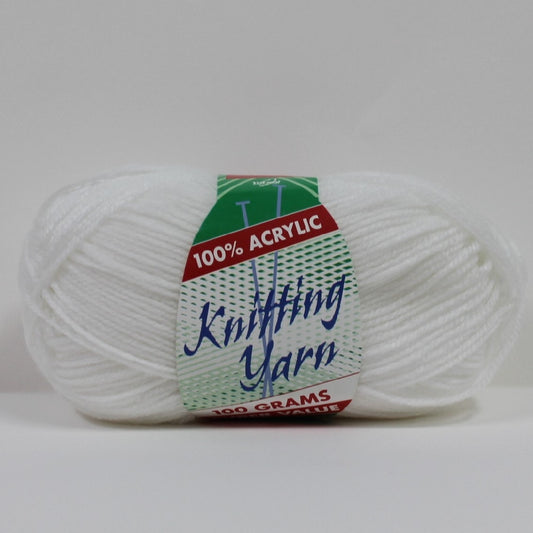 Knitting Yarn 8ply 100g White